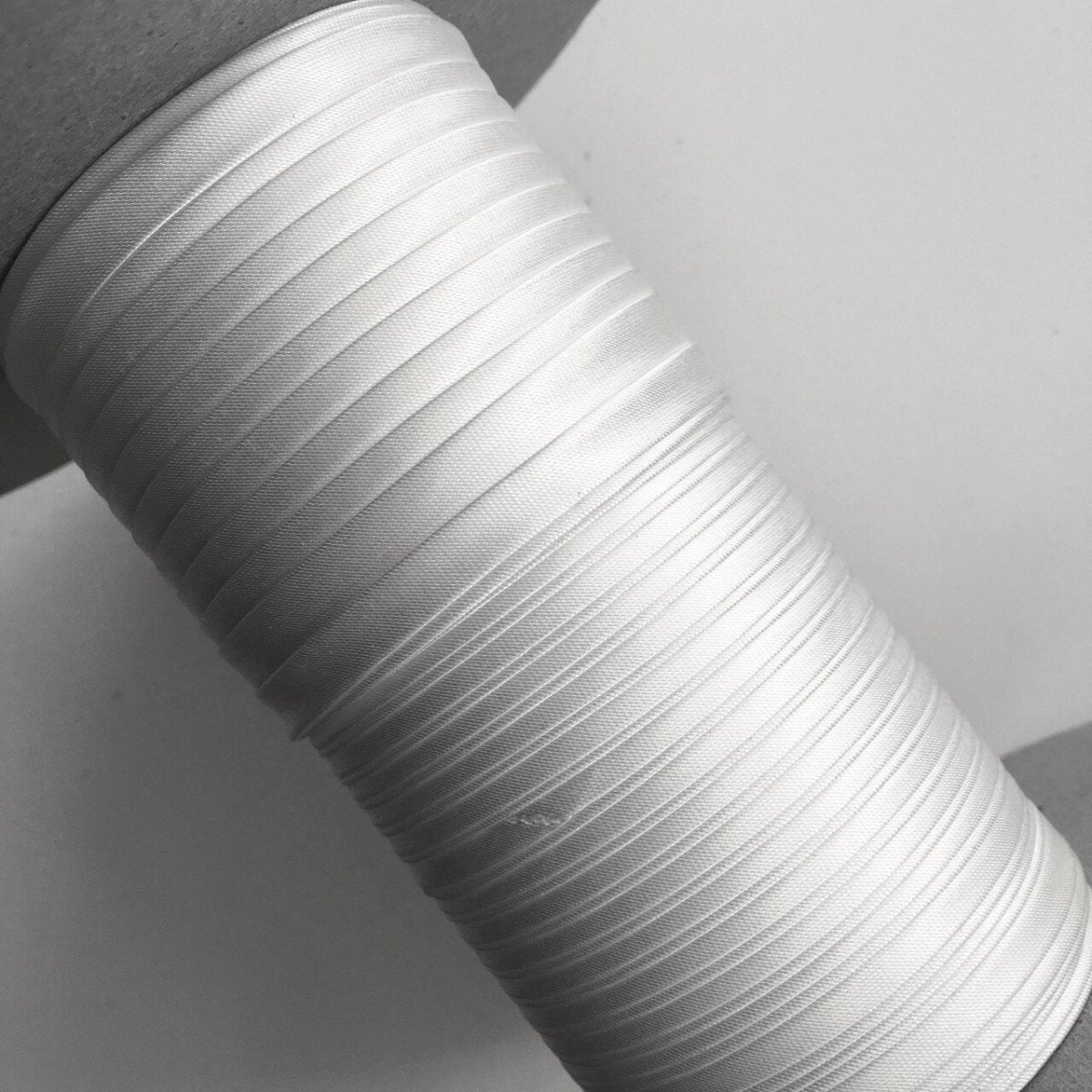 1/4" White Satin Double Fold Bias Tape 50 YD