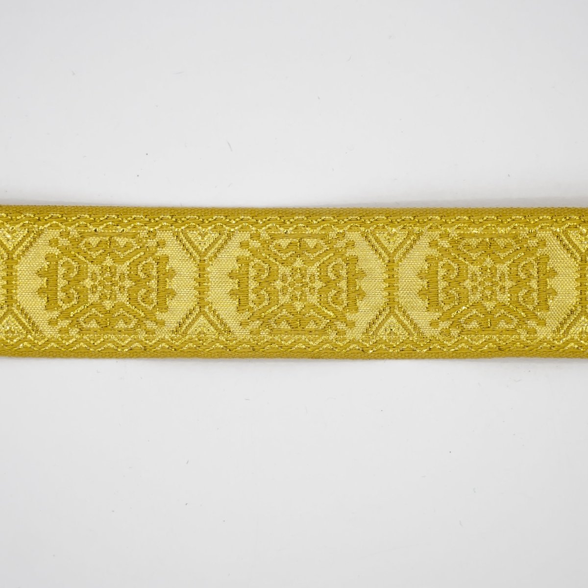 Non-Metallic Trim - 1-inch wide Vintage Golden Yellow Embroidered Ribb –