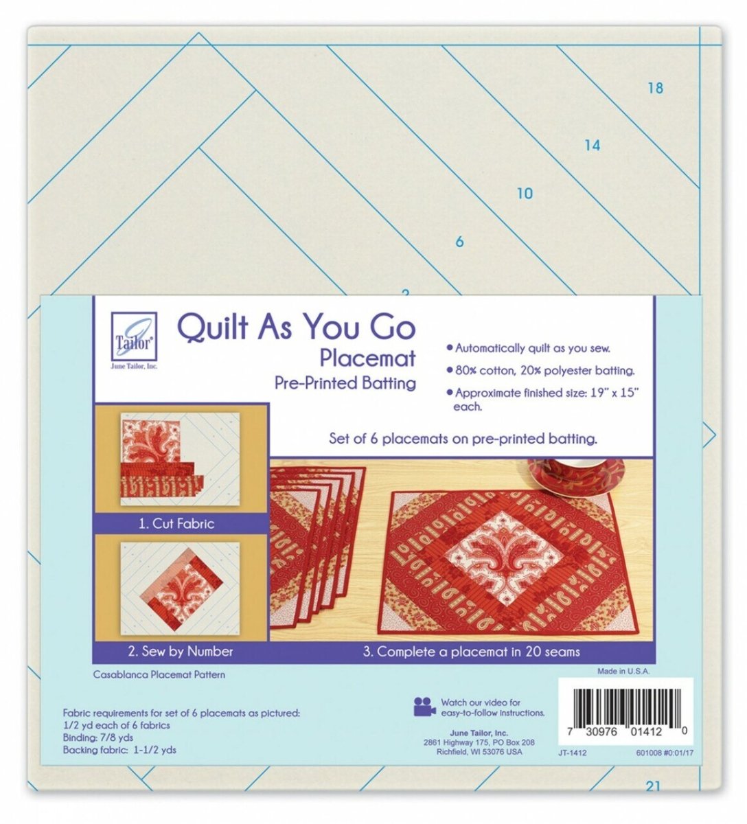 June Tailor Jakarta - Quilt As You Go Table Runner