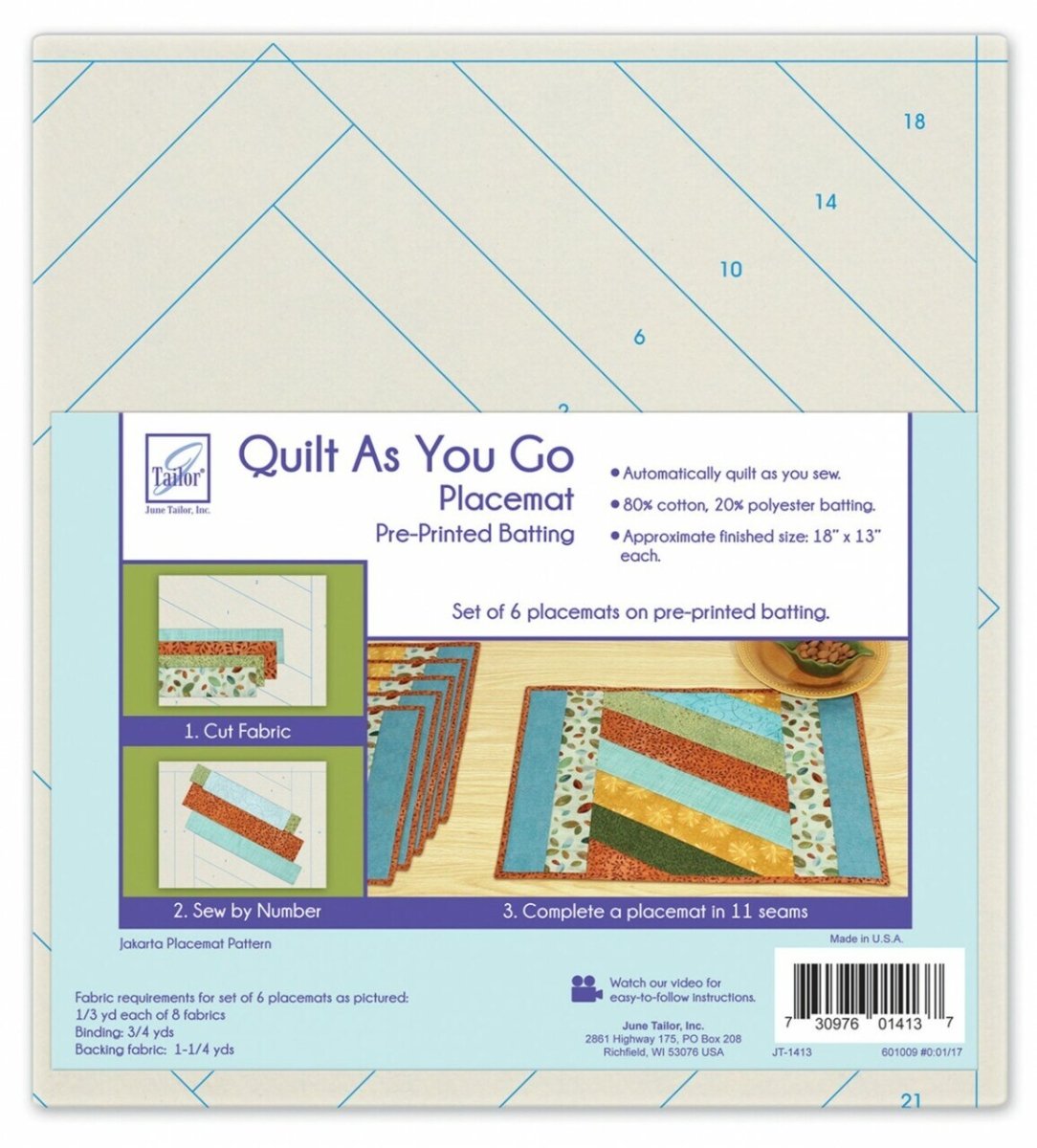 June Tailor® Quilt As You Go Jakarta Placemat