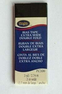 1/4 Black Double Fold Bias Tape