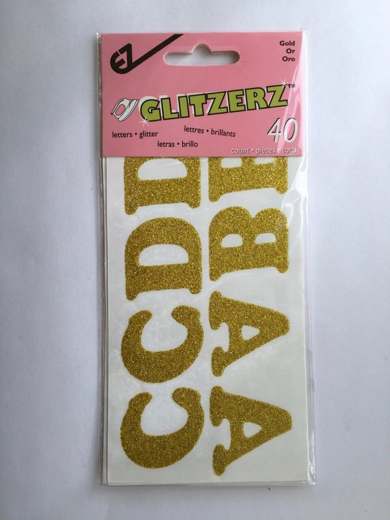 1.25 Glitter Gold EZ Iron On Letters 40/Pkg