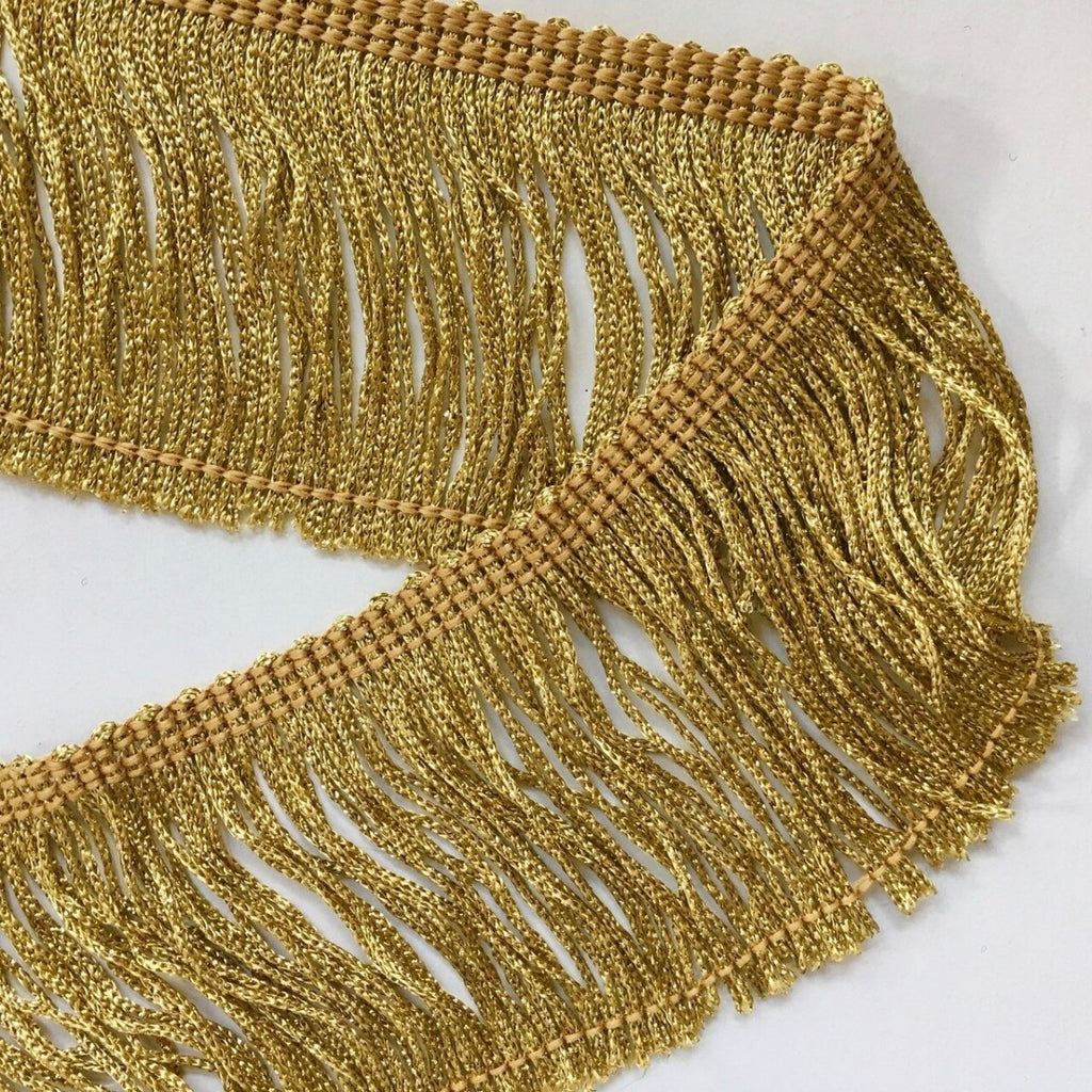 Gold Double Weld Fringe Trim10 Cm 4 Inch Height Fashion Chainette