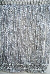 metallic chainette fringe trim silver gold