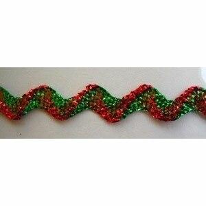 Metallic Red Green Rick Rack 1/2