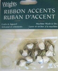 Wright Ribbon White Rose Ribbon Accent 10 Per Pkg. Wrights